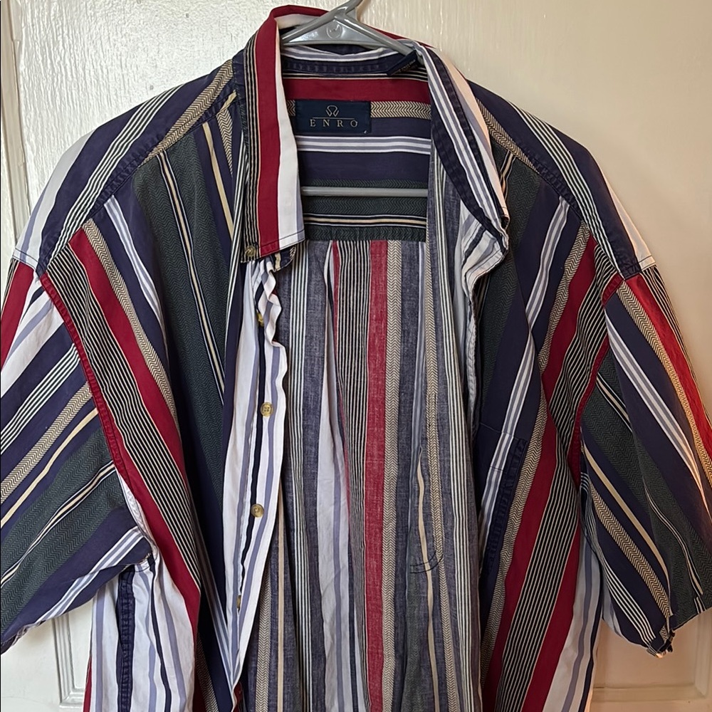 Men's Multicolor Striped Casual Button Down Shirt